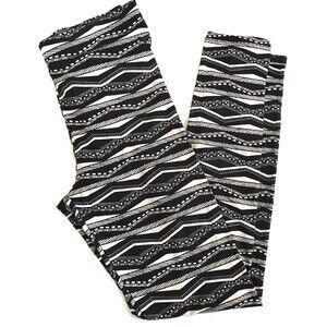 PINK Victoria's Secret VS Dog Small Black White Cotton Geometric Leggings
